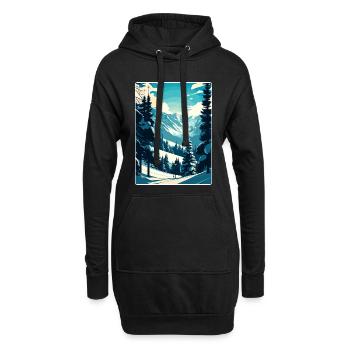 Verbier Ski Ski Voyage Affiche Peinture Souvenir WP - Sweat-shirt à capuche long Femme - noir - Devant