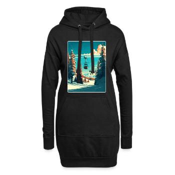La Plagne Ski Skifahren Reise Poster Souvenir WPA - Hoodie-Kleid - Schwarz - Vorne