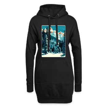 Gstaad Ski Ski Affiche de voyage suisse Souvenir WPA - Sweat-shirt à capuche long Femme - noir - Devant