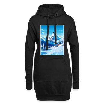 Zermatt Ski Ski Affiche de voyage Peinture souvenir WP - Sweat-shirt à capuche long Femme - noir - Devant