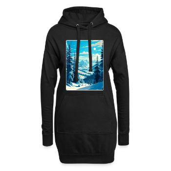 La Plagne Ski Ski Voyage Poster Souvenir WPA - Sweat-shirt à capuche long Femme - noir - Devant