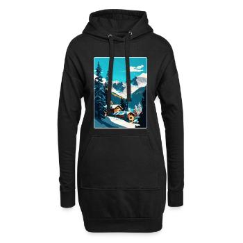 Les Arcs Ski Ski Vintage Voyage Poster Souvenir - Sweat-shirt à capuche long Femme - noir - Devant