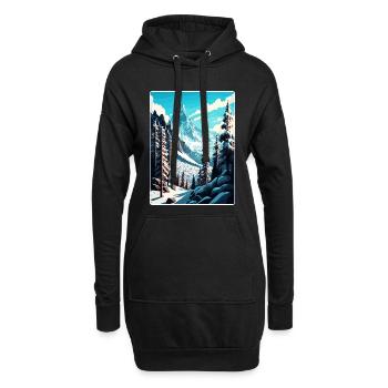Chamonix Ski Skifahren Vintage Reise Poster Souvenir - Hoodie-Kleid - Schwarz - Vorne