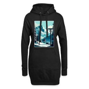 Verbier Ski Ski Voyage Affiche Peinture Souvenir WP - Sweat-shirt à capuche long Femme - noir - Devant