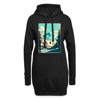 Niseko Ski Skifahren Reise Poster Souvenir Farbe WPA - Hoodie-Kleid - Schwarz - Vorne