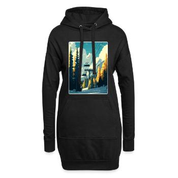 Aspen Ski Ski Voyage Affiche Peinture Souvenir WPA - Sweat-shirt à capuche long Femme - noir - Devant