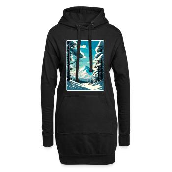Niseko Ski Skifahren Reise Poster Souvenir Farbe WPA - Hoodie-Kleid - Schwarz - Vorne