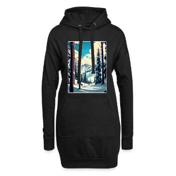 Aspen Ski Ski Voyage Affiche Peinture Souvenir WPA - Sweat-shirt à capuche long Femme - noir - Devant