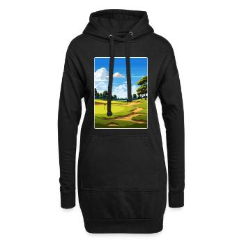 Affiche de voyage souvenir du club de golf Olympi Fields - Sweat-shirt à capuche long Femme - noir - Devant