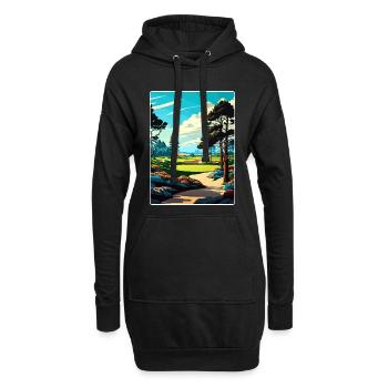 Affiche de voyage du parcours de golf de Poppy Hills Souvenir WPA - Sweat-shirt à capuche long Femme - noir - Devant