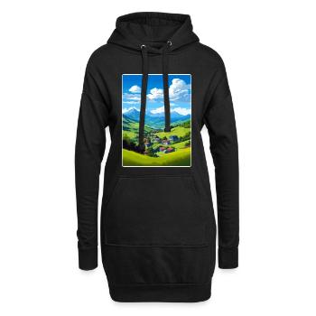 La Savoie France Affiche de voyage Peinture Souvenir WPA - Sweat-shirt à capuche long Femme - noir - Devant