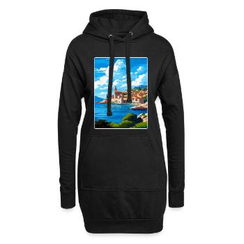 Dubrovnik Kroatien Reise Poster Souvenir Farbe WPA - Hoodie-Kleid - Schwarz - Vorne
