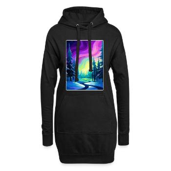 Aurores boréales Aurores boréales Islande Voyage WPA - Sweat-shirt à capuche long Femme - noir - Devant