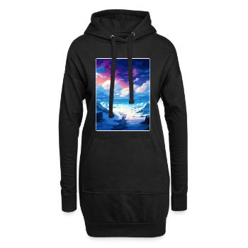 Aurores boréales Aurores boréales Islande Voyage WPA - Sweat-shirt à capuche long Femme - noir - Devant