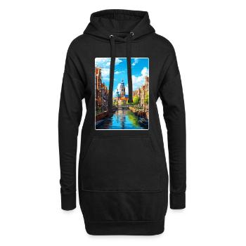 Amsterdam Niederlande Reiseposter Souvenir WPA - Hoodie-Kleid - Schwarz - Vorne