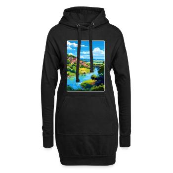 Dordogne France Affiche de voyage Peinture Souvenir WPA - Sweat-shirt à capuche long Femme - noir - Devant
