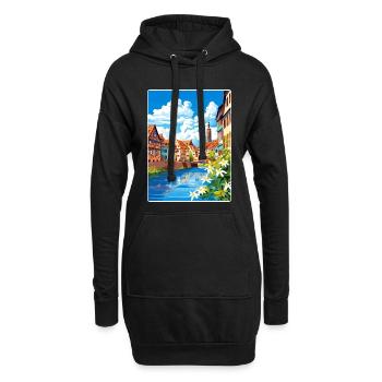 Straßburg Frankreich Reiseposter Souvenir Farbe WPA - Hoodie-Kleid - Schwarz - Vorne