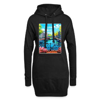 Amsterdam Niederlande Reiseposter Souvenir WPA - Hoodie-Kleid - Schwarz - Vorne