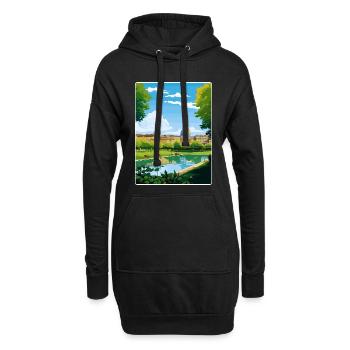 Turin Italie Affiche de voyage Souvenir Carte Postale Peinture - Sweat-shirt à capuche long Femme - noir - Devant