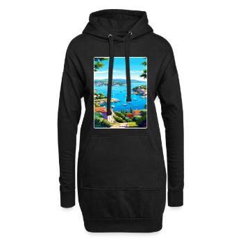 Cote Dazur Frankreich Reise Poster Souvenir Farbe WPA - Hoodie-Kleid - Schwarz - Vorne