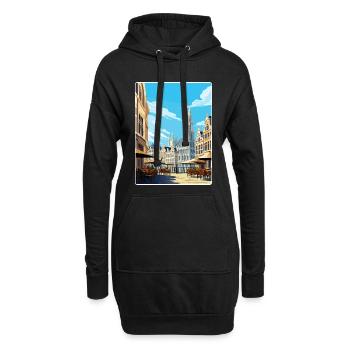Brüssel Belgien Reise Poster Souvenir Farbe WPA - Hoodie-Kleid - Schwarz - Vorne
