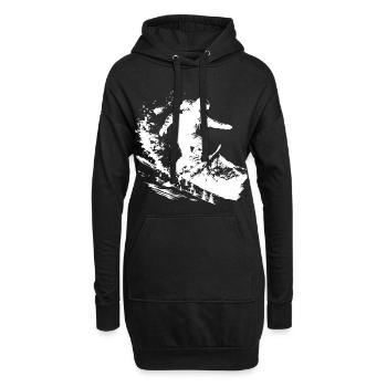 Snowboarder Zeichnung - Hoodie-Kleid - Schwarz - Vorne
