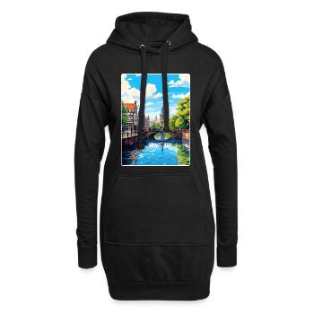 Amsterdam Niederlande Reiseposter Souvenir WPA - Hoodie-Kleid - Schwarz - Vorne