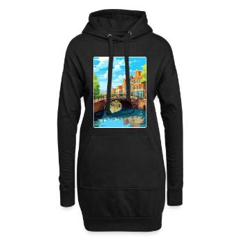 Amsterdam Niederlande Reiseposter Souvenir WPA - Hoodie-Kleid - Schwarz - Vorne