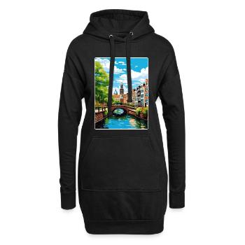 Amsterdam Niederlande Reiseposter Souvenir WPA - Hoodie-Kleid - Schwarz - Vorne