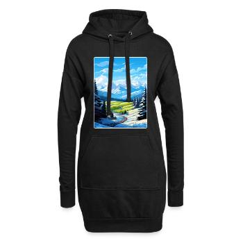Alpes françaises France Affiche de voyage Souvenir Paint WP - Sweat-shirt à capuche long Femme - noir - Devant