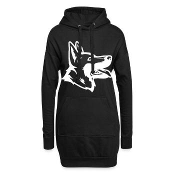 Dessin de berger allemand - Sweat-shirt à capuche long Femme - noir - Devant