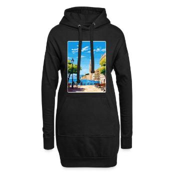 Triste Italien Reise Poster Souvenir Postkarte Farbe - Hoodie-Kleid - Schwarz - Vorne