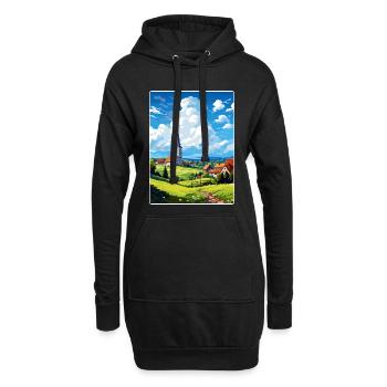 Odenwald Allemagne Affiche de voyage Peinture souvenir WPA - Sweat-shirt à capuche long Femme - noir - Devant