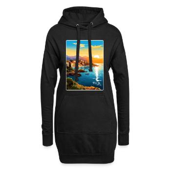 Antalya Turquie Voyage Affiche Souvenir Peinture WPA - Sweat-shirt à capuche long Femme - noir - Devant