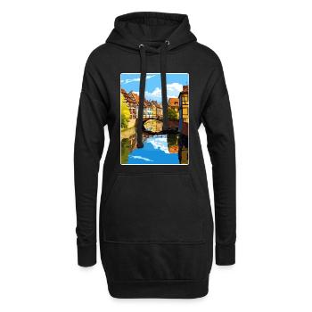 Colmar France Affiche de voyage Peinture Souvenir WPA - Sweat-shirt à capuche long Femme - noir - Devant