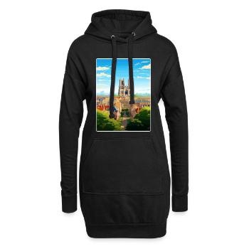 Reims Frankreich Reise Poster Souvenir Postkarte Farbe - Hoodie-Kleid - Schwarz - Vorne