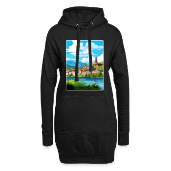 Heidelberg Allemagne Affiche de voyage Peinture Souvenir WP - Sweat-shirt à capuche long Femme - noir - Devant