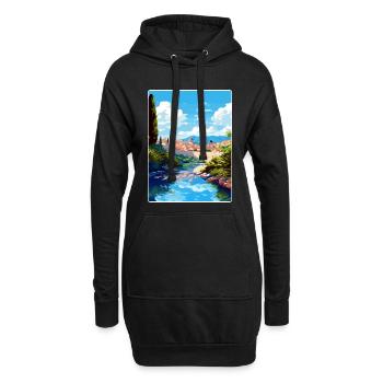 Dubrovnik Kroatien Reise Poster Souvenir Farbe WPA - Hoodie-Kleid - Schwarz - Vorne