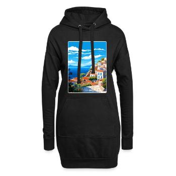 Hydra Griechenland Reise Poster Souvenir Postkarte Farbe - Hoodie-Kleid - Schwarz - Vorne