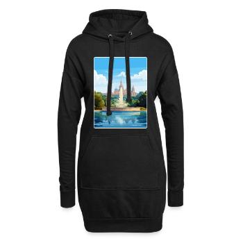 Barcelona Spanien Reise Poster Souvenir Farbe WPA - Hoodie-Kleid - Schwarz - Vorne