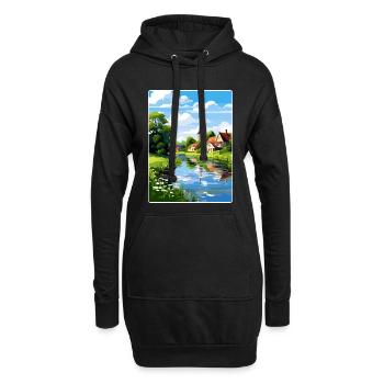Spreewald Allemagne Affiche de voyage Peinture Souvenir WPA - Sweat-shirt à capuche long Femme - noir - Devant