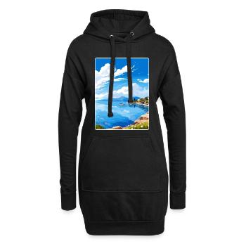 Île de Meganisi Grèce Affiche de voyage Souvenir WPA - Sweat-shirt à capuche long Femme - noir - Devant