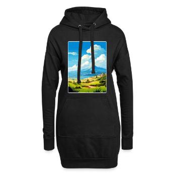 Mont Dirfi Grèce Affiche de voyage Peinture Souvenir WP - Sweat-shirt à capuche long Femme - noir - Devant
