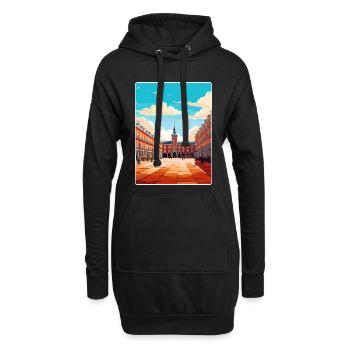 Madrid Espagne Affiche de voyage Souvenir Carte Postale Peinture - Sweat-shirt à capuche long Femme - noir - Devant