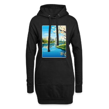 Bucarest Roumanie Affiche de voyage Peinture Souvenir WPA - Sweat-shirt à capuche long Femme - noir - Devant