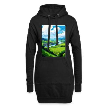 Vallée de la Moselle Allemagne Affiche de voyage Souvenir WPA - Sweat-shirt à capuche long Femme - noir - Devant