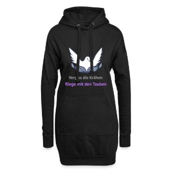 Oubliez les corbeaux, volez avec les pigeons - Sweat-shirt à capuche long Femme - noir - Devant