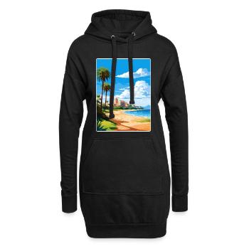 Costa Dorada Espagne Affiche de voyage Peinture Souvenir WP - Sweat-shirt à capuche long Femme - noir - Devant