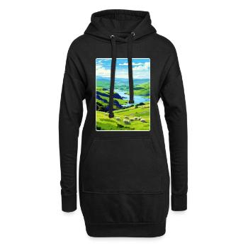 Lake District Vereinigtes Königreich Reisen Posterkarte - Hoodie-Kleid - Schwarz - Vorne