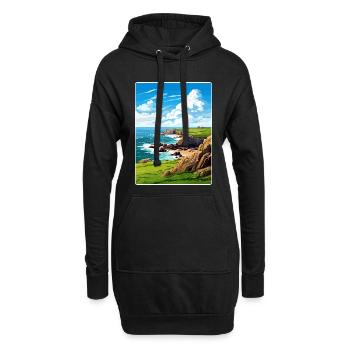 Lands End Cornouailles Angleterre Affiche de voyage souvenir - Sweat-shirt à capuche long Femme - noir - Devant